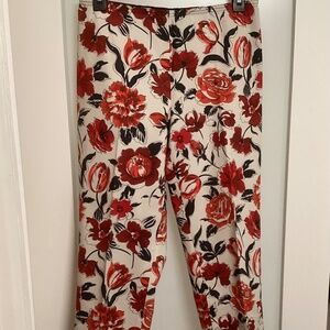 Jil Sanders cropped pants, red/white, size 36